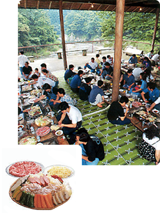 Aコース 屋根付きバーベキュー場